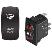Rocker Switch with Cover Bilge Pump Red LED