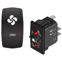 Rocker Switch with Cover Fan Red LED