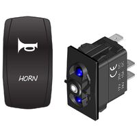 Rocker Switch with Cover Horn Blue LED