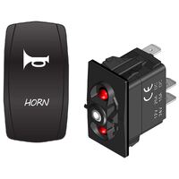 Rocker Switch with Cover Horn Red LED