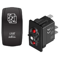 Rocker Switch with Cover Livewell Pump Red LED