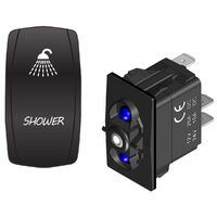 Rocker Switch with Cover Shower Blue LED