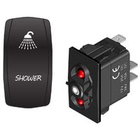 Rocker Switch with Cover Shower Red LED
