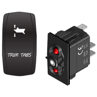 Rocker Switch with Cover Trim Tabs Port Red LED