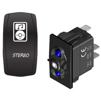 Rocker Switch with Cover Stereo Blue LED