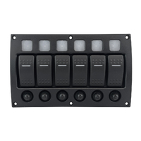 Curved Switch Panel 6 Gang LED Waterproof with Circuit Breakers