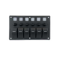 Aluminium Switch Panel 6 Gang LED Switches
