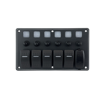 Aluminium Switch Panel 5 Gang LED Switches and Dual USB Port