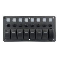 Aluminium Switch Panel 7 Gang LED Switches and Dual USB Port