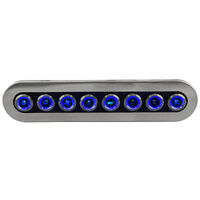 Water Resistant Switch Panel Blue LED On/Off 8 Gang