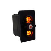 Rocker Switch without Cover On-Off Amber 2 LED