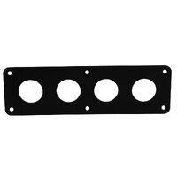 Switch Panel Faceplate Black 4 Gang (No Switches)