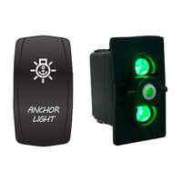 Rocker Switch with Cover Anchor Light Green LED
