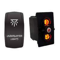 Rocker Switch with Cover Underwater Light Amber LED