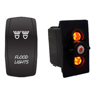 Rocker Switch with Cover Flood Lights Amber LED