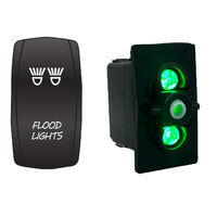 Rocker Switch with Cover Flood Lights Green LED