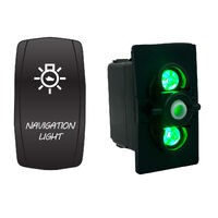 Rocker Switch with Cover Navigation Light Green LED