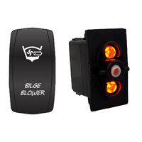 Rocker Switch with Cover Bilge Blower Amber LED