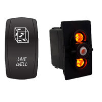Rocker Switch with Cover Livewell Pump Amber LED