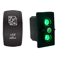 Rocker Switch with Cover Livewell Pump Green LED