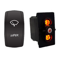 Rocker Switch with Cover Wiper Amber LED