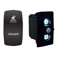 Rocker Switch with Cover Shower White LED