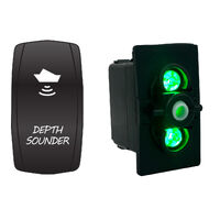 Rocker Switch with Cover Depth Sounder Green LED