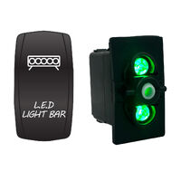 Rocker Switch with Cover LED Light Bar Green LED