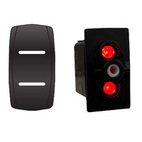 Rocker Switch with Cover Blank Twin Red LED