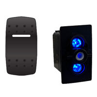 Rocker Switch with Cover Blank Ribbed (Type B) Blue LED
