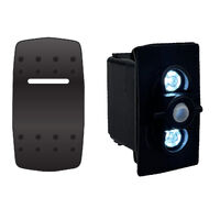 Rocker Switch with Cover Blank Ribbed (Type B) White LED
