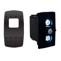 Rocker Switch with Cover Blank Ribbed (Type C) White LED