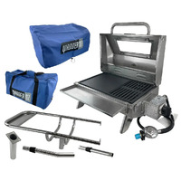 Portable Stainless Steel BBQ Complete Set with Rail Mount Rack