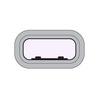 OceanX Portlight Silver 303x156mm Cutout