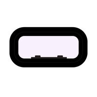OceanX Portlight Black 347x171mm Cutout