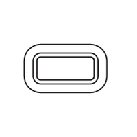 Bomar Gray Series Portlight Moulded Rectangular 265x117mm White
