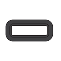Bomar Gray Series Portlight Moulded Rectangular 368x114mm Black