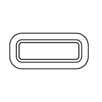 Bomar Gray Series Portlight Moulded Rectangular 368x114mm White