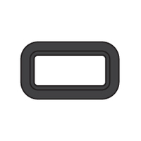 Bomar Gray Series Portlight Moulded Rectangular 318x140mm Black