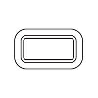 Bomar Gray Series Portlight Moulded Rectangular 318x140mm White