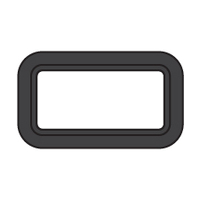 Bomar Gray Series Portlight Moulded Rectangular 394x192mm Black