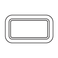 Bomar Gray Series Portlight Moulded Rectangular 394x192mm White