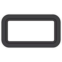 Bomar Gray Series Portlight Moulded Rectangular 468x216mm Black