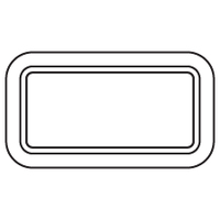 Bomar Gray Series Portlight Moulded Rectangular 468x216mm White