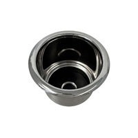 Drink Holder Polished Stainless Steel with Drain