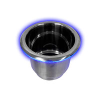 Drink Holder Stainless Steel Powder Coated Black with LED & Drain