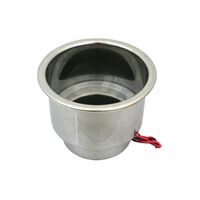 Drink Holder Stainless Steel with Blue LED Lights and Drain