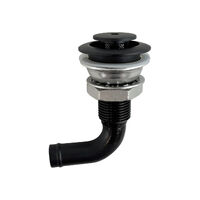 Fuel Tank Vent Breather Black Steel Recessed 90deg 16mm Hose