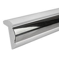 Gunwale Rub Rail Rigid PVC 50mm with 25mm Stainless Steel Insert 3.65m