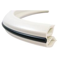 Gunwale Boat Trim White with Black Strip 40mm x 8m